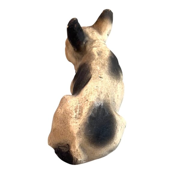 Vintage Miniature French Bulldog Figurine Sculpture Frenchie White Black Dog SEE - Picture 7 of 10